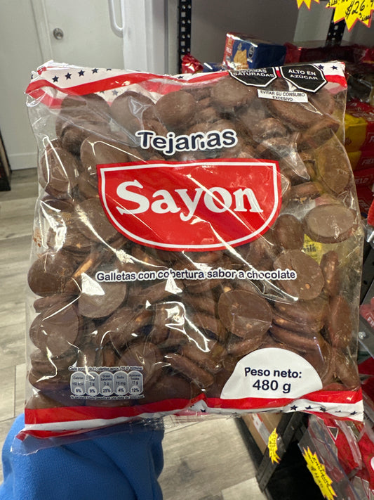 Tejanas Sayon galleta covertura Sabor a chocolate 480g