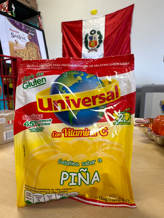 UNIVERSAL GELATINA SABOR PIÑA 150g/5.3g